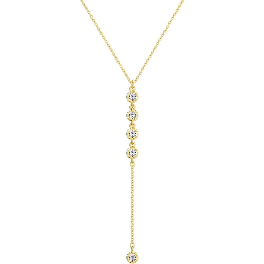 Women's Gold Long Y-Shaped Pendant Trendy Layered Beaded Chain Drop Necklace